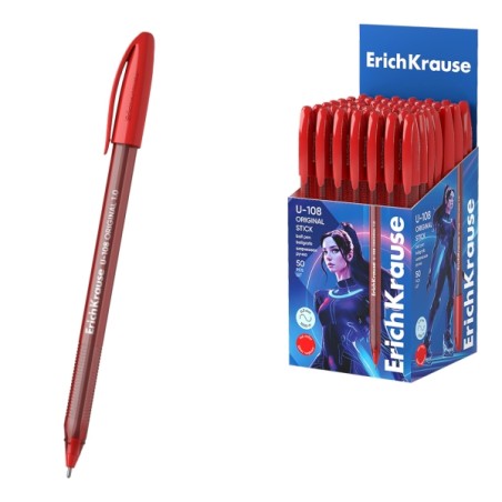 Stylo bille rouge 1,0 mm Erichkrause U-108 | Lot de 50 - Écriture préc