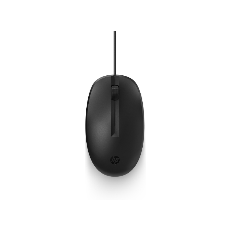 Souris USB HP 125 - Capteur optique 1200 DPI - Design ergonomique ambidextre - 3 boutons et molette de défilement - Noire