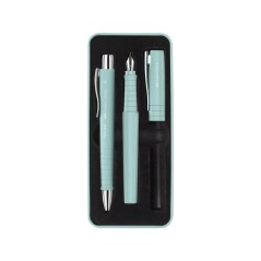 ✅ Stylo bille et stylo plume Faber-Castell Poly Pen avec pointe B - Clip en métal - Vert clair couleur Verde Cl en stock