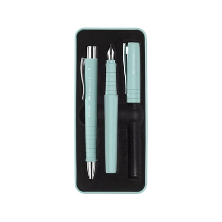 ✅ Stylo bille et stylo plume Faber-Castell Poly Pen avec pointe B - Clip en métal - Vert clair couleur Verde Cl en stock