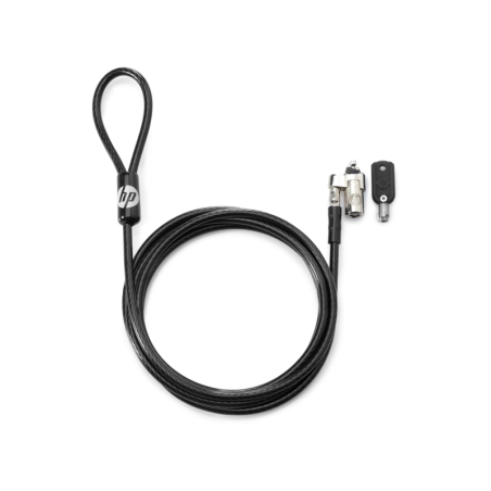 Câble antivol HP Nano Keyed - Nano Slot - Câble en acier galvanisé de 1,83 m avec revêtement vinyle - Tête pivotante