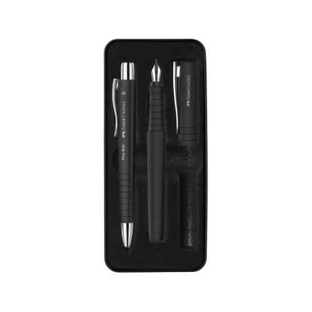 ✅ Stylo bille et stylo plume Faber-Castell Poly Pen avec pointe B - Clip métal - Noir couleur Noir en stock
