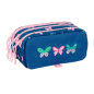 Trousse papillon Safta Blackfit8 - 3 compartiments zippés - Poche avant - Bandoulière réglable - 1,72 L - 215 x 80 x 100 mm