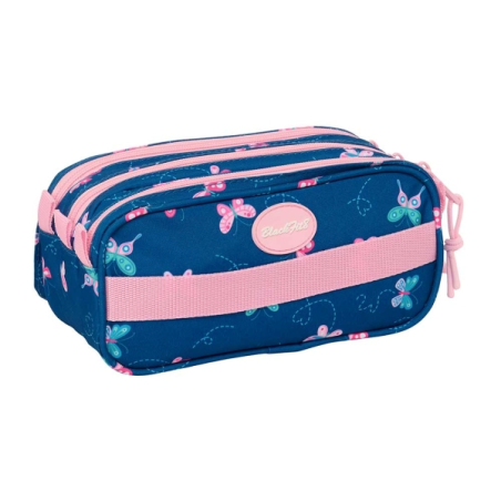 Trousse papillon Safta Blackfit8 - 3 compartiments zippés - Poche avant - Bandoulière réglable - 1,72 L - 215 x 80 x 100 mm