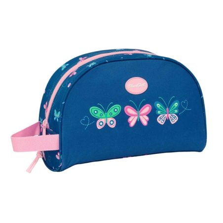 Trousse de toilette Safta Blackfit8 Papillons 5L - Fermeture éclair - Poignée latérale - Compatible trolley - Poche intérieure