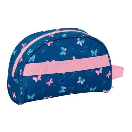 Trousse de toilette Safta Blackfit8 Papillons 5L - Fermeture éclair - Poignée latérale - Compatible trolley - Poche intérieure
