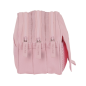 Trousse Safta Basic - 3 compartiments zippés - Poche avant - Bandoulière réglable - 1,72 L - 215 x 80 x 100 mm - Rose