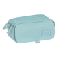 Trousse Safta Basic - 3 compartiments zippés - Poche avant - Bandoulière réglable - 1,72 L - 215 x 80 x 100 mm - Turquoise