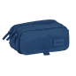 Trousse Safta Basic - 3 compartiments zippés - Poche avant - Bandoulière réglable - 1,72 L - 215 x 80 x 100 mm - Bleu marine