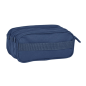 Trousse Safta Basic - 3 compartiments zippés - Poche avant - Bandoulière réglable - 1,72 L - 215 x 80 x 100 mm - Bleu marine