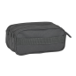 Trousse Safta Basic - 3 compartiments zippés - Poche avant - Bandoulière réglable - 1,72 L - 215 x 80 x 100 mm - Grise