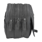 Trousse Safta Basic - 3 compartiments zippés - Poche avant - Bandoulière réglable - 1,72 L - 215 x 80 x 100 mm - Grise