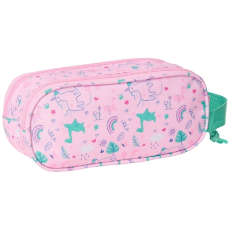 Trousse Safta Licorne - Fermeture éclair - Poignée latérale - Rose