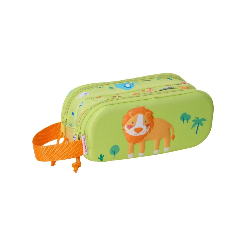 Trousse Safta Leon - Fermeture éclair - Poignée latérale - Vert clair