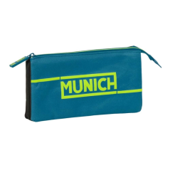 Trousse Safta Munich Land - 3 compartiments zippés - Poche intérieure - 0,6 L - 220 x 30 x 120 mm - Bleu foncé