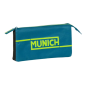 Trousse Safta Munich Land - 3 compartiments zippés - Poche intérieure - 0,6 L - 220 x 30 x 120 mm - Bleu foncé
