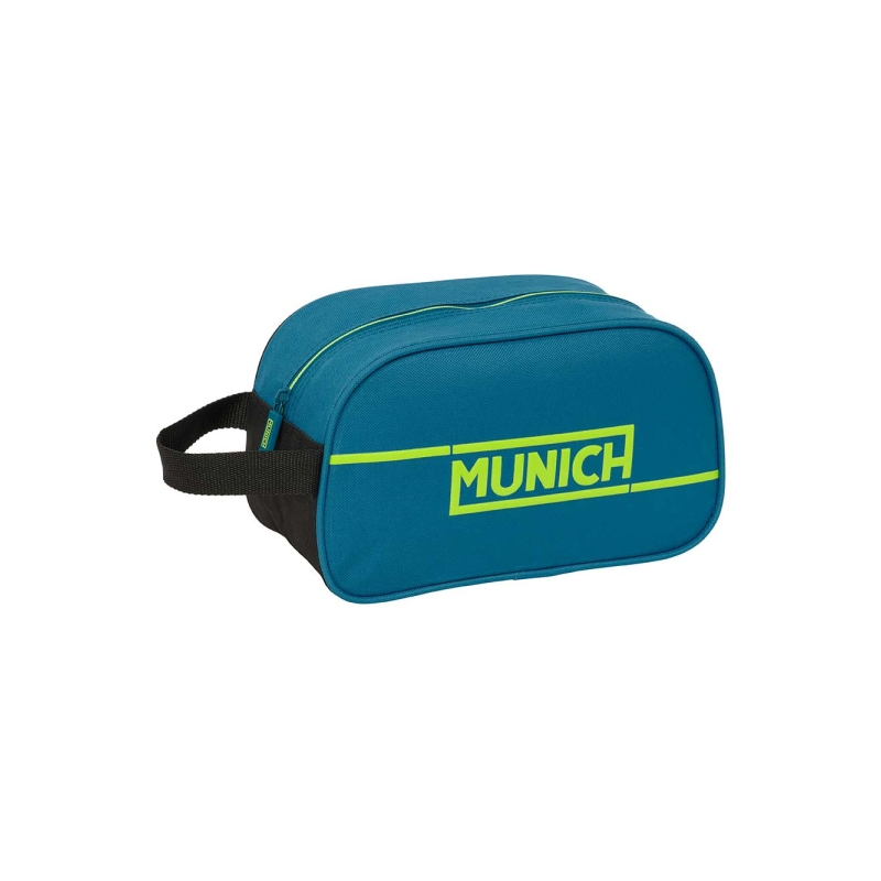 Trousse de toilette Safta Munich Land 5L - Fermeture éclair - Poignée latérale - Compatible trolley - 260 x 120 x 150 mm - Bleu