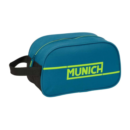 Trousse de toilette Safta Munich Land 5L - Fermeture éclair - Poignée latérale - Compatible trolley - 260 x 120 x 150 mm - Bleu