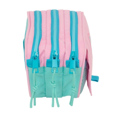 Trousse Safta Benetton Dolce - 3 compartiments zippés - Poche avant - Bandoulière réglable - 1,72 L - 215 x 80 x 100 mm - Rose