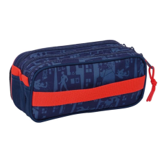 Trousse Safta Spider-Man - 3 compartiments zippés - Poche avant - Bandoulière réglable - 1,72 L - 215 x 80 x 100 mm - Bleu