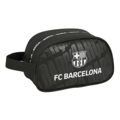 Trousse de toilette Safta FC Barcelone 5L - Fermeture éclair - Poignée latérale - Compatible trolley - 260 x 120 x 150 mm - Noir