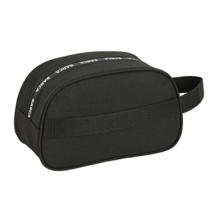 Trousse de toilette Safta FC Barcelone 5L - Fermeture éclair - Poignée latérale - Compatible trolley - 260 x 120 x 150 mm - Noir