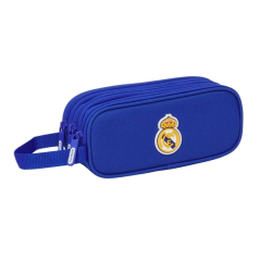 Trousse Safta Real Madrid - 3 compartiments zippés - Poignée latérale - 1,25 L - 210 x 70 x 85 mm - Bleue