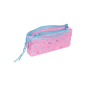 Trousse Safta Stitch Bright - 3 compartiments zippés - Poche intérieure - 0,6 L - 220 x 30 x 120 mm - Bleue