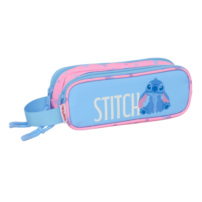 Trousse Safta Stitch Bright - Fermeture éclair - Poignée latérale - 1 L - 210 x 60 x 80 mm - Bleue