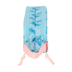 Trousse Safta Stitch Ohana - 2 compartiments zippés - Poignée latérale - 1 L - 210 x 60 x 80 mm - Bleu clair