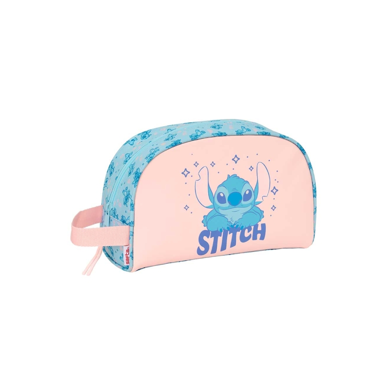 Trousse de toilette Safta Stitch Ohana 5L - Fermeture éclair - Poignée latérale - Compatible trolley - Poche intérieure - 280 x