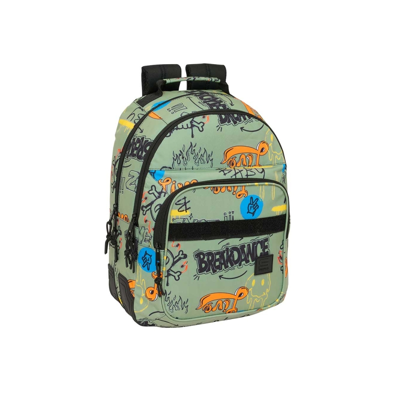 Sac à dos Safta Graffiti Zone à 2 compartiments - Résistant à l'abrasion - Compatible avec les trolleys - Poche avant