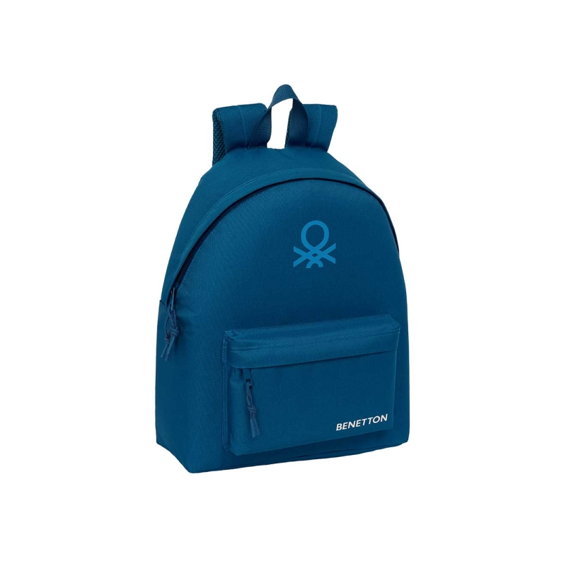 Sac à dos Safta Benetton Basics bleu marine - Poche avant - Bretelles rembourrées - Double fermeture éclair - Poignée de