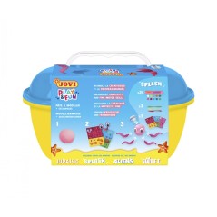 Coffret Splash Jovi Play & Fun avec 24 barres de pâte à modeler de 15 g + modeleurs + découpes - Sans gluten - Base végétale