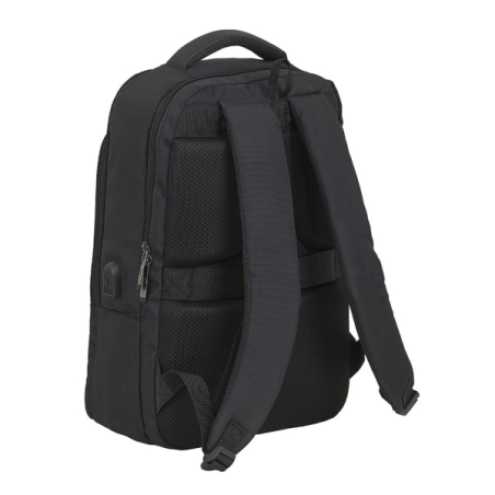 Sac à dos Safta Business pour ordinateurs portables jusqu'à 15,6 pouces - Intérieur rembourré - Port USB - Porte-bouteille