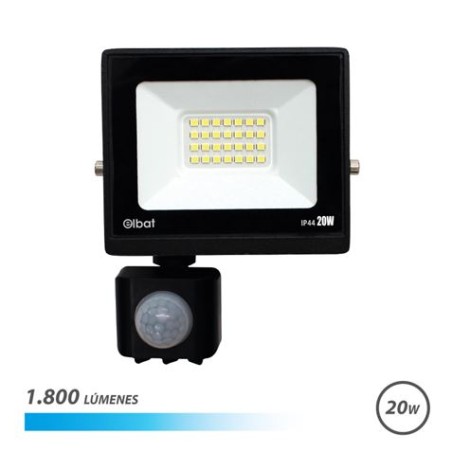 ✅ Projecteur LED Elbat Slim Series 20W avec détecteur de mouvement - 1800 lumens - Lumière froide 6500K - IP44 en stock