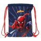 Sac plat Safta Spider-Man - Poche zippée - Fermeture à cordon - 3 L - Léger et compact - 260 x 10 x 340 mm - Bleu marine