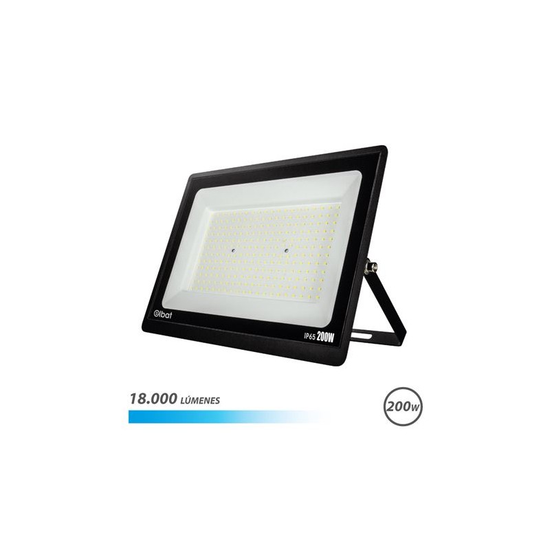 Projecteur LED Elbat Série Super Slim 200W - 18000 Lumens - Lumière froide 6500K - IP65 Pour une utilisation en extérieur