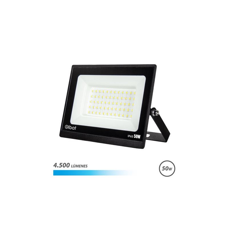 Projecteur LED Elbat Série Super Slim 50W - 4500 Lumens - Lumière froide 6500K - IP65 Pour une utilisation en extérieur