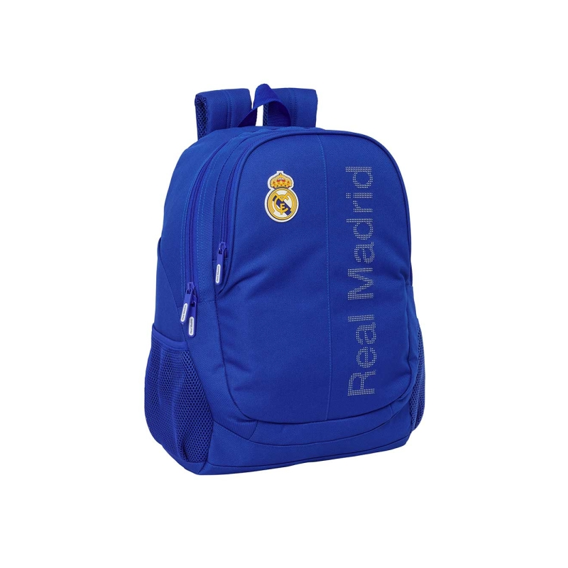 Sac à dos Safta Real Madrid adaptable à une valise à roulettes - Porte-bouteille - Deux grands compartiments - Double fermeture