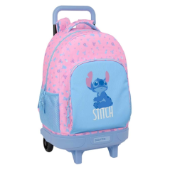 Sac à dos Safta Stitch Bright avec trolley amovible - Poche avant - Porte-bouteille - Bretelles rembourrées - Poignée