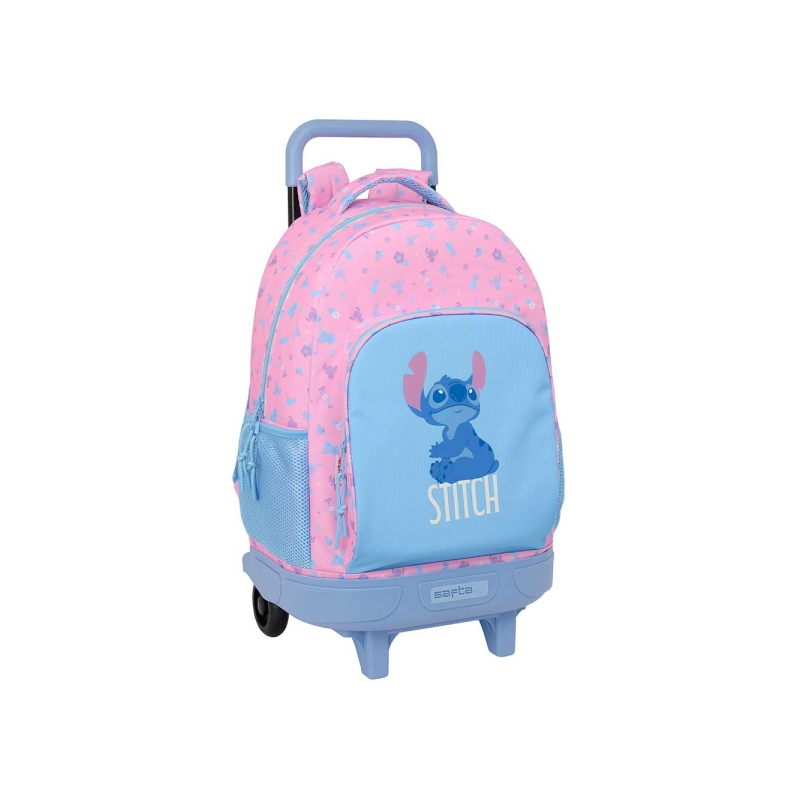 Sac à dos Safta Stitch Bright avec trolley amovible - Poche avant - Porte-bouteille - Bretelles rembourrées - Poignée