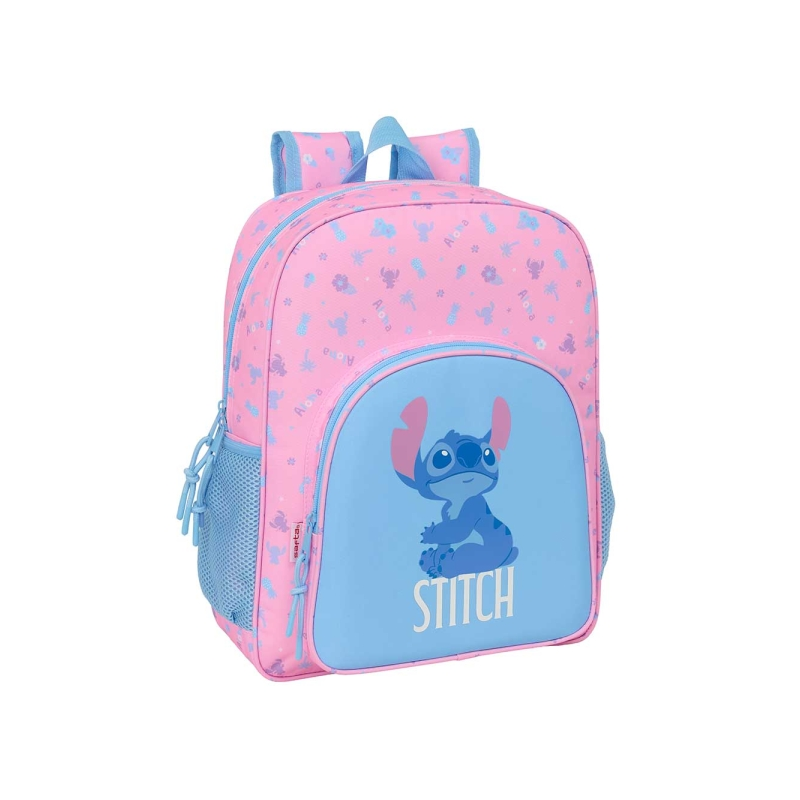 Sac à dos Safta Stitch Bright - Compatible avec les valises à roulettes - Poches latérales - Double fermeture éclair