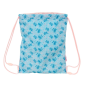 Sac plat Safta Stitch Ohana - Poche zippée - Fermeture à cordon - 3 L - 260 x 10 x 340 mm - Rose pastel