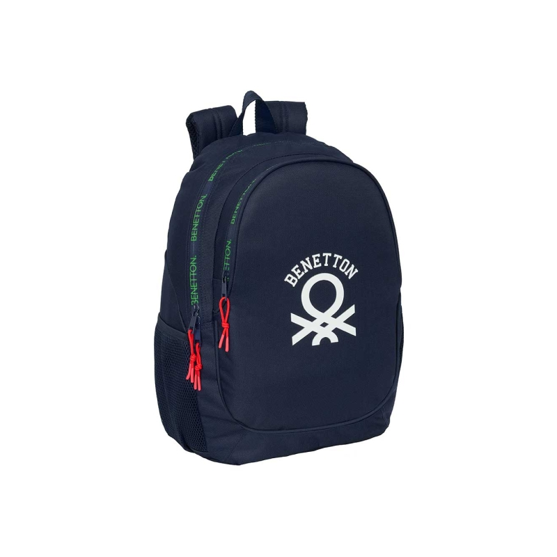 Sac à dos Safta Benetton Together adaptable à une valise à roulettes - Poches latérales - Deux compartiments - Double poignée