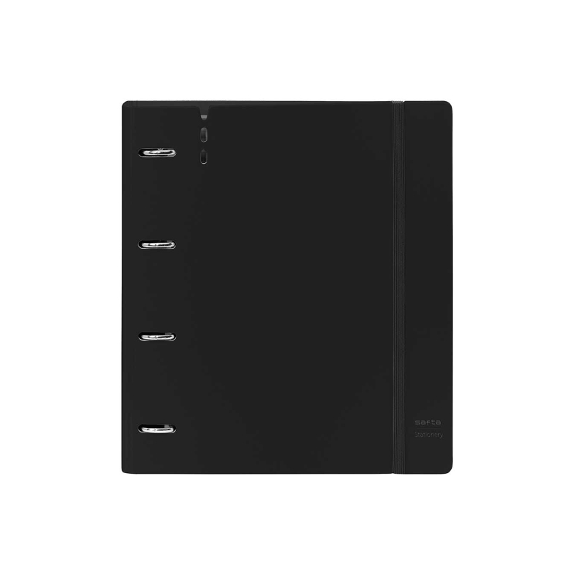 Classeur à anneaux Safta 35 mm - Couvertures en mousse PP - Recharge de 100 feuilles - Fermeture élastique - Emplacement pour