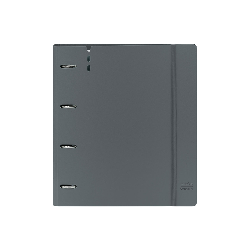 Classeur à anneaux Safta 35 mm - Couvertures en mousse PP - Recharge de 100 feuilles - Fermeture élastique - Emplacement pour