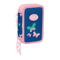 Trousse Safta Blackfit8 Papillon à 3 compartiments - 37 pièces - 1,3 L - Gomme - Crayon - Stylos - Taille-crayon - Règles - 16