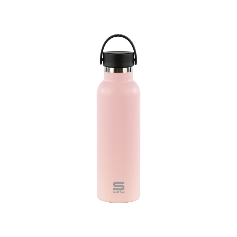 Bouteille isotherme Safta 600 ml - Acier inoxydable - Poignée supérieure - Rose