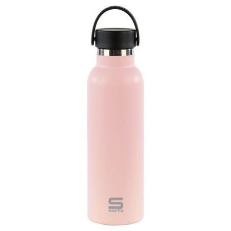 Bouteille isotherme Safta 600 ml - Acier inoxydable - Poignée supérieure - Rose